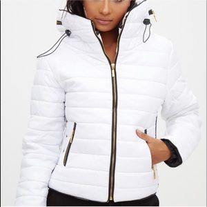 Pretty little thing white puffer jacket